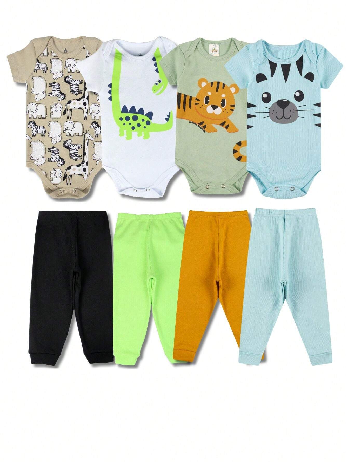 |BabyBoy| Kit Body e Calça Bebê Menino 3 Peças – Manga Longa