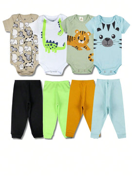 |BabyBoy| Kit Body e Calça Bebê Menino 3 Peças – Manga Longa