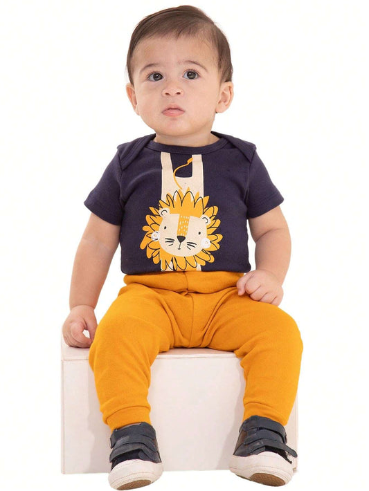 |BabyBoy| Kit Body e Calça Bebê Menino 3 Peças – Manga Longa