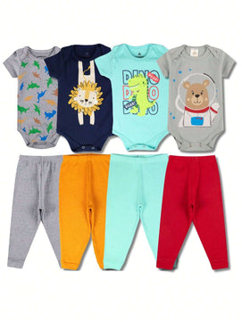 |BabyBoy| Kit Body e Calça Bebê Menino 3 Peças – Manga Longa