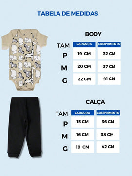 |BabyBoy| Kit Body e Calça Bebê Menino 3 Peças – Manga Longa