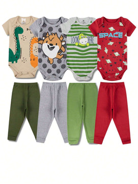 |BabyBoy| Kit Body e Calça Bebê Menino 3 Peças – Manga Longa