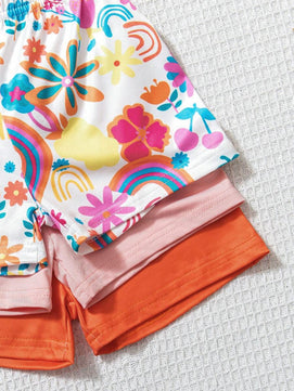 Kit Conjuntinho Floral 3 peças – Verão com estilo | PipiLoo