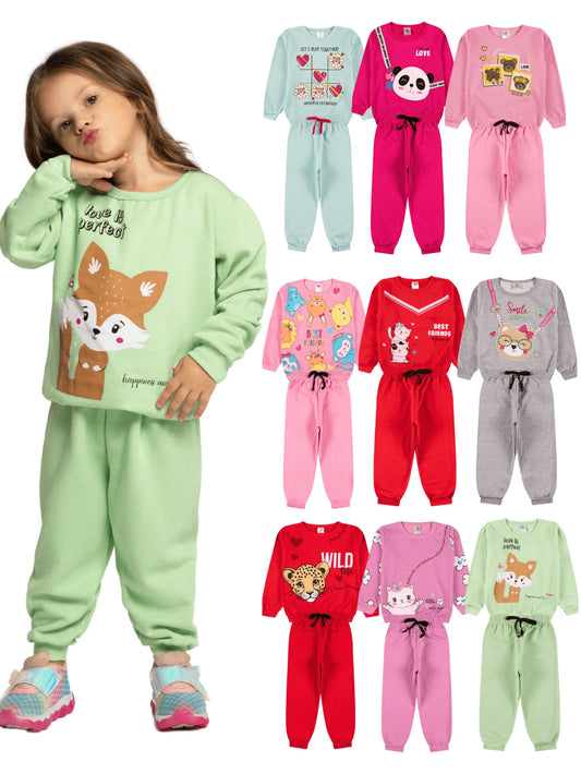 |BabyGirl| Kit 10 Peças Inverno – 5 Casacos + 5 Calças | PipiLoo