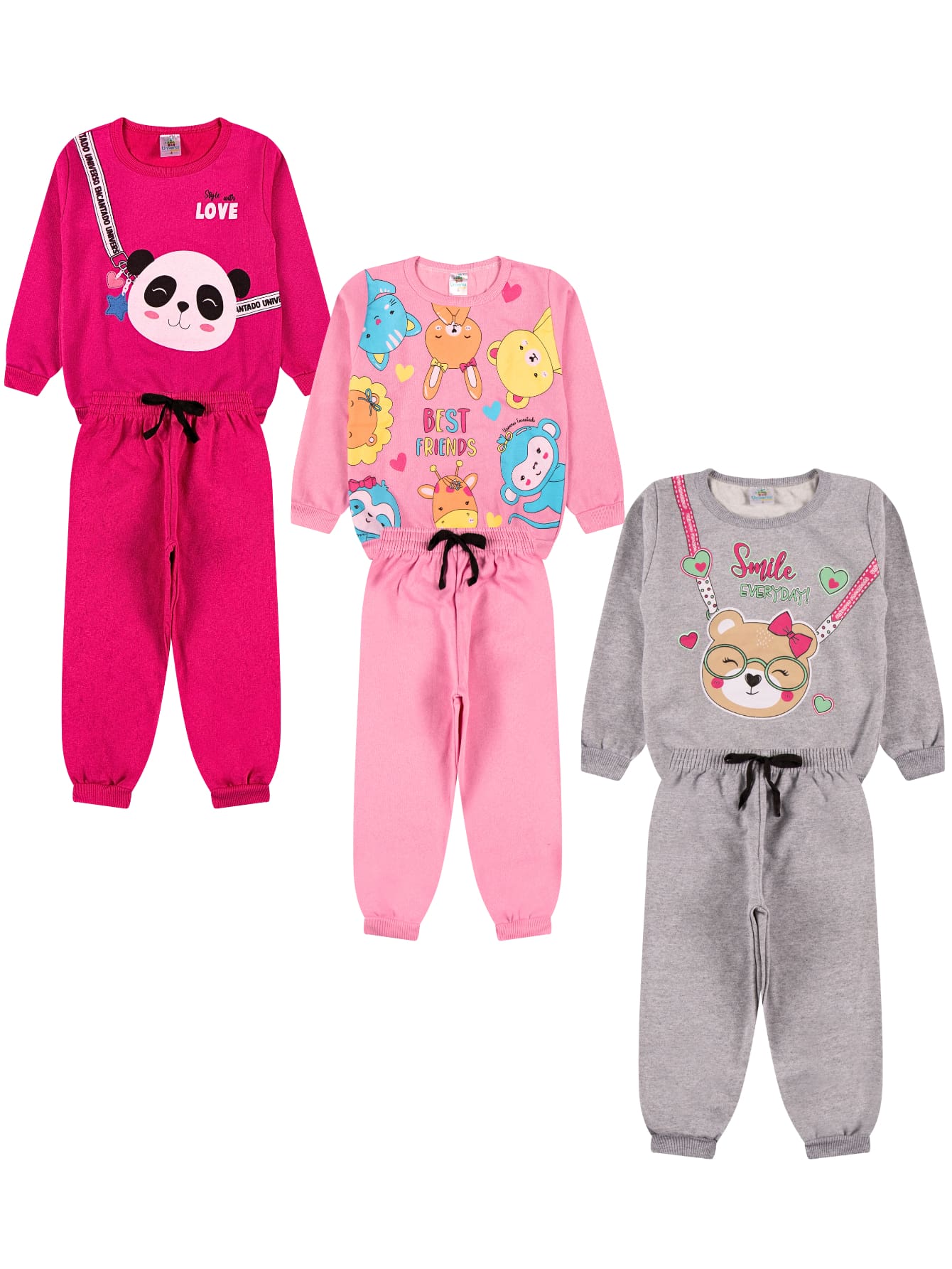 |BabyGirl| Kit 10 Peças Inverno – 5 Casacos + 5 Calças | PipiLoo