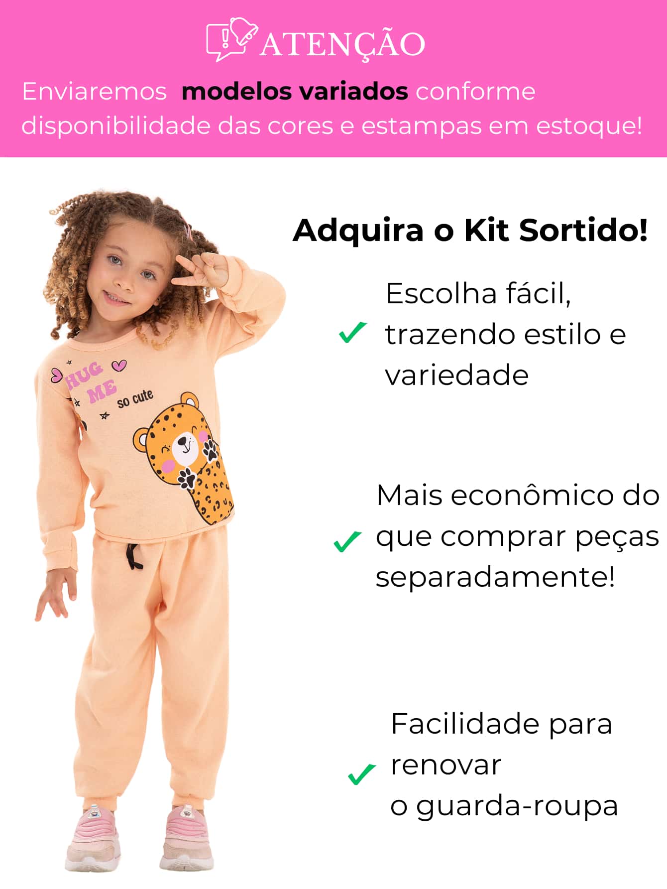 |BabyGirl| Kit 10 Peças Inverno – 5 Casacos + 5 Calças | PipiLoo