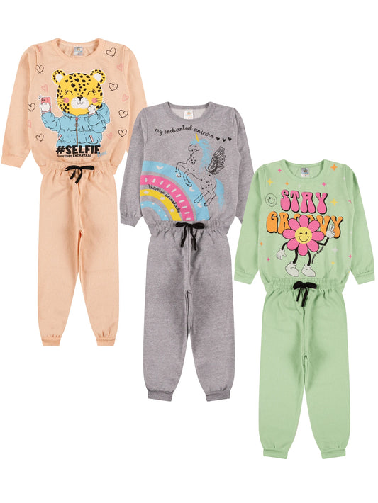 |BabyGirl| Kit 10 Peças Inverno – 5 Casacos + 5 Calças | PipiLoo