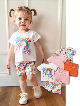 Kit Conjuntinho Floral 3 peças – Verão com estilo | PipiLoo