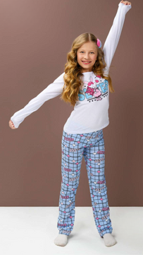 Conjunto de Pijama Feminino manga longa que brilha no escuro! Veste do 10 ao 14