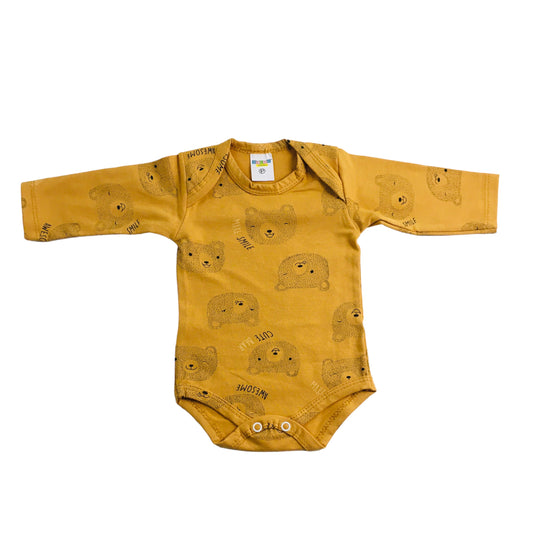 Body Manga Longa Gente Miuda Cute Bear Cotton