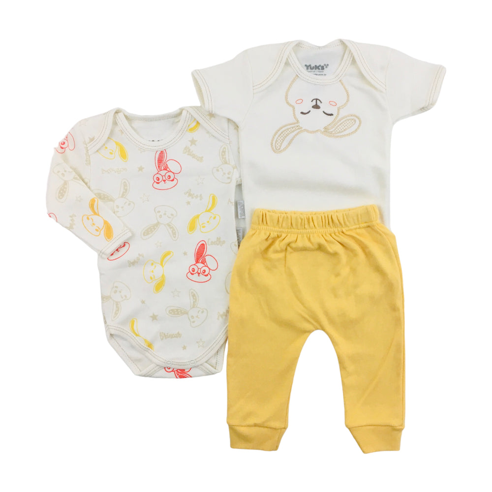 Kit Yuks Com Dois Bodies  Com Calça Coelhos