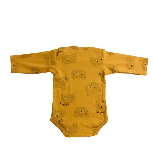 Body Manga Longa Gente Miuda Cute Bear Cotton