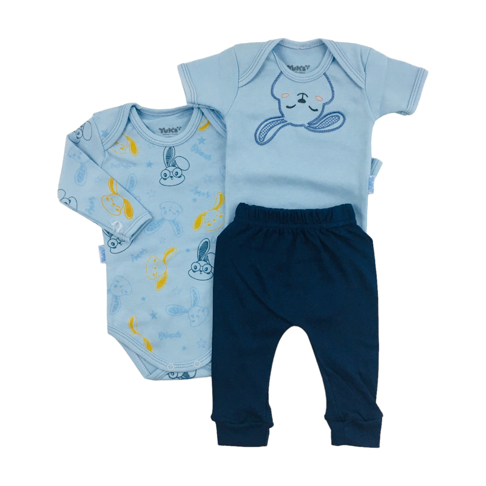 Kit Yuks Com Dois Bodies  Com Calça Coelhos