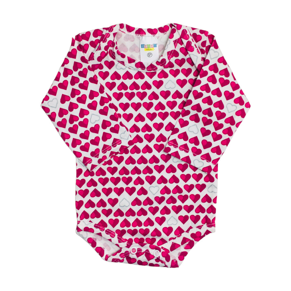 Body Feminina Gente Miuda Manga Longa Cotton Estampado
