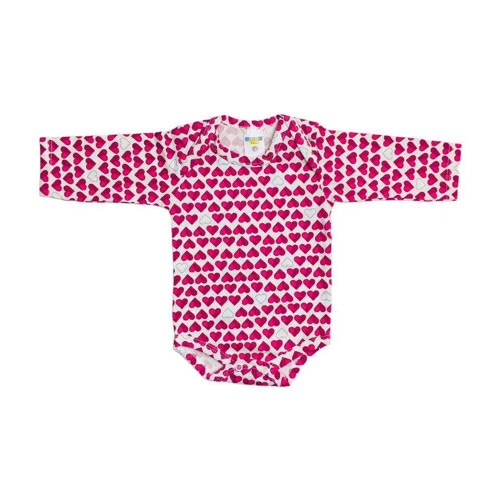 Body Feminina Gente Miuda Manga Longa Cotton Estampado