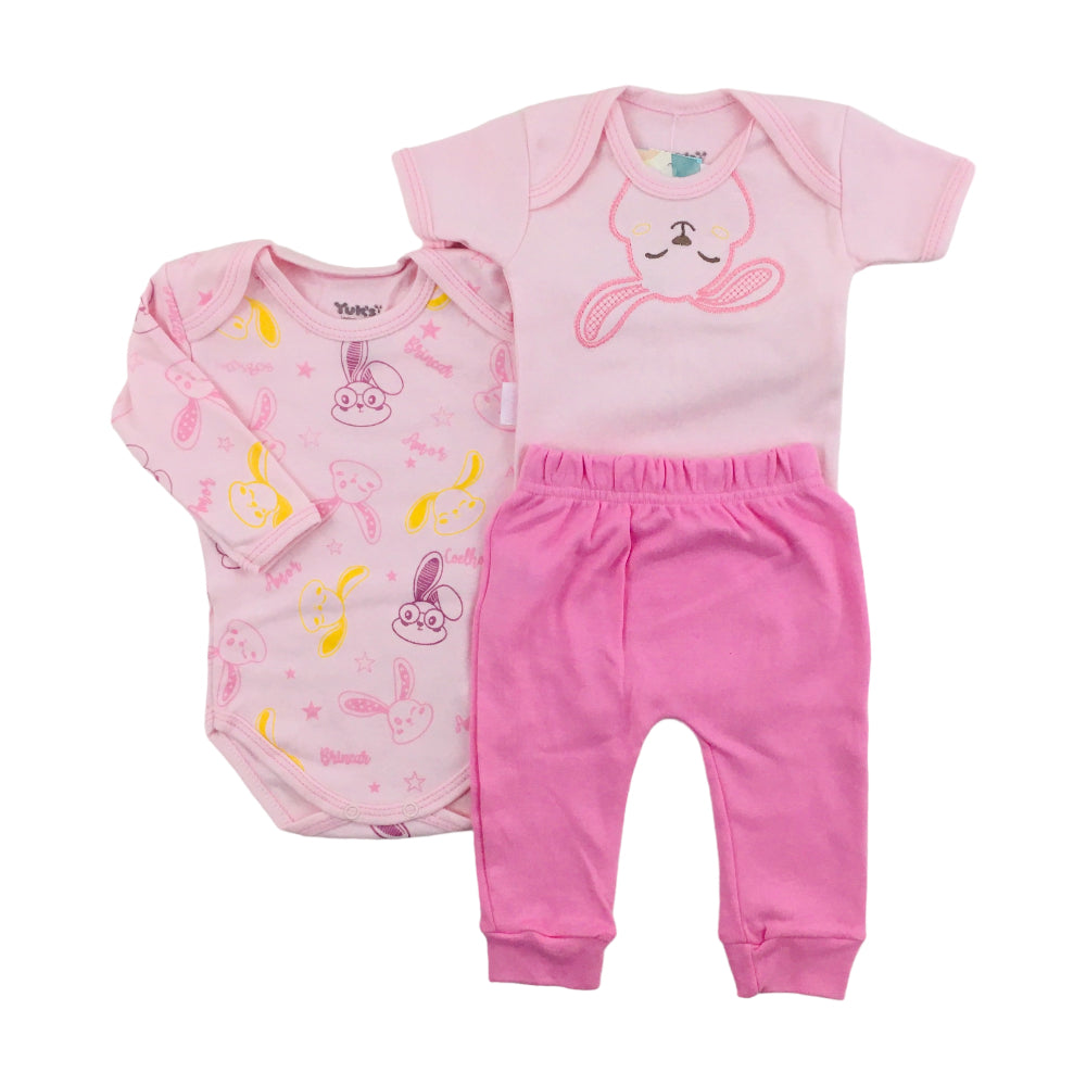 Kit Yuks Com Dois Bodies  Com Calça Coelhos