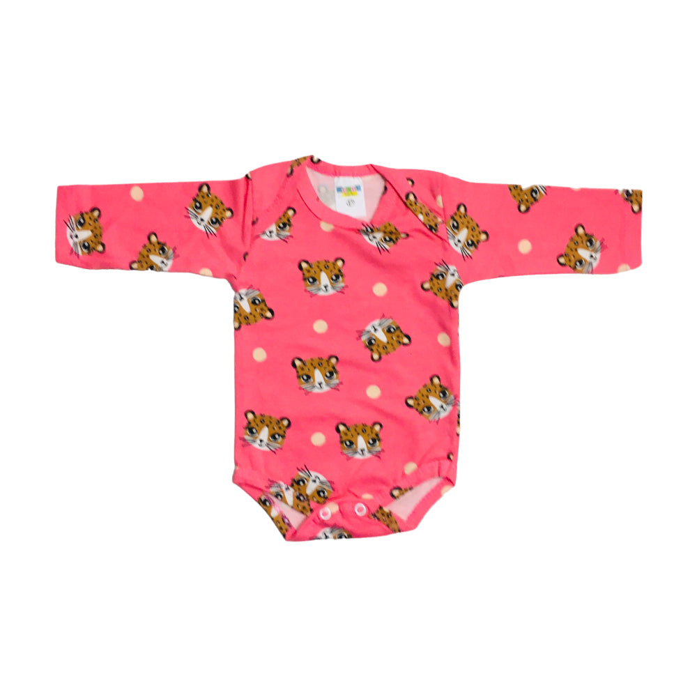 Body Feminina Gente Miuda Manga Longa Cotton Estampado