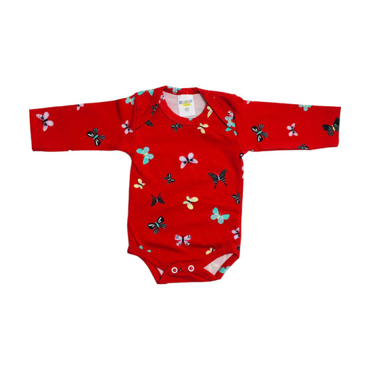 Body Feminino Gente Miuda Manga Longa Cotton Estampado Borboleta