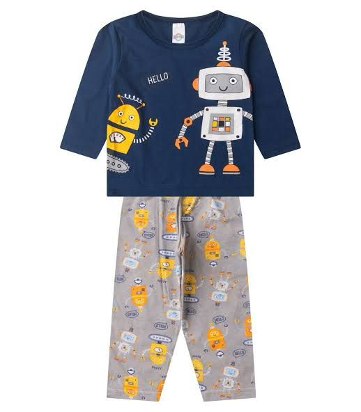 Conjunto de Pijama Masculino manga longa que brilha no escuro! Veste do 1 ao 8