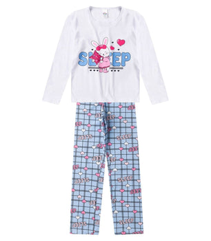 Conjunto de Pijama Feminino manga longa que brilha no escuro! Veste do 10 ao 14