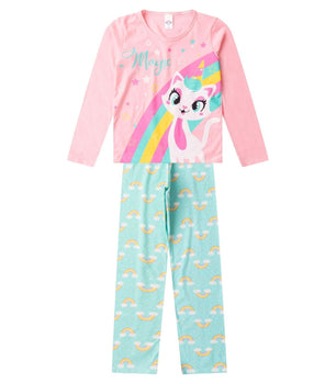 Conjunto de Pijama Feminino manga longa que brilha no escuro! Veste do 10 ao 14