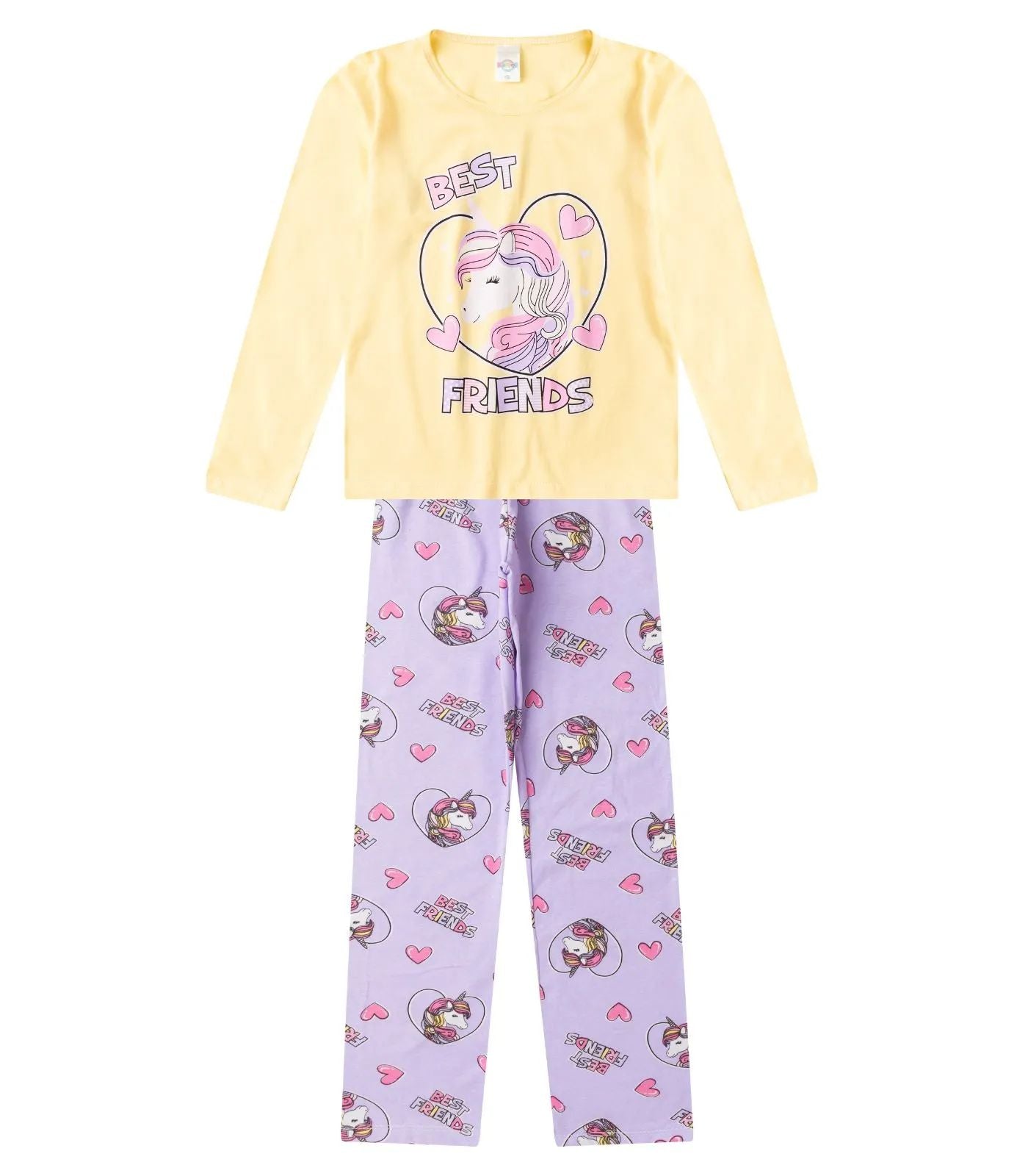 Conjunto de Pijama Feminino manga longa que brilha no escuro! Veste do 10 ao 14