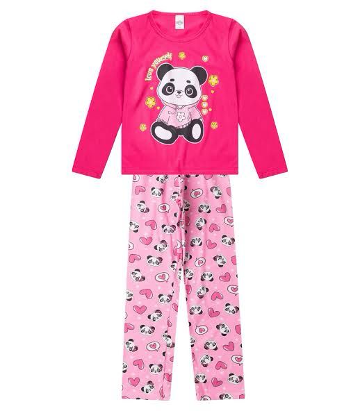 Conjunto de Pijama Feminino manga longa que brilha no escuro! Veste do 10 ao 14