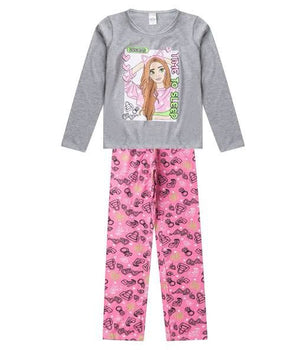 Conjunto de Pijama Feminino manga longa que brilha no escuro! Veste do 10 ao 14