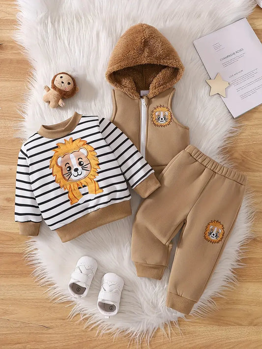 KIT Conjuntinho Leãozinho Valente | 3 peças outono/inverno | PipiLoo